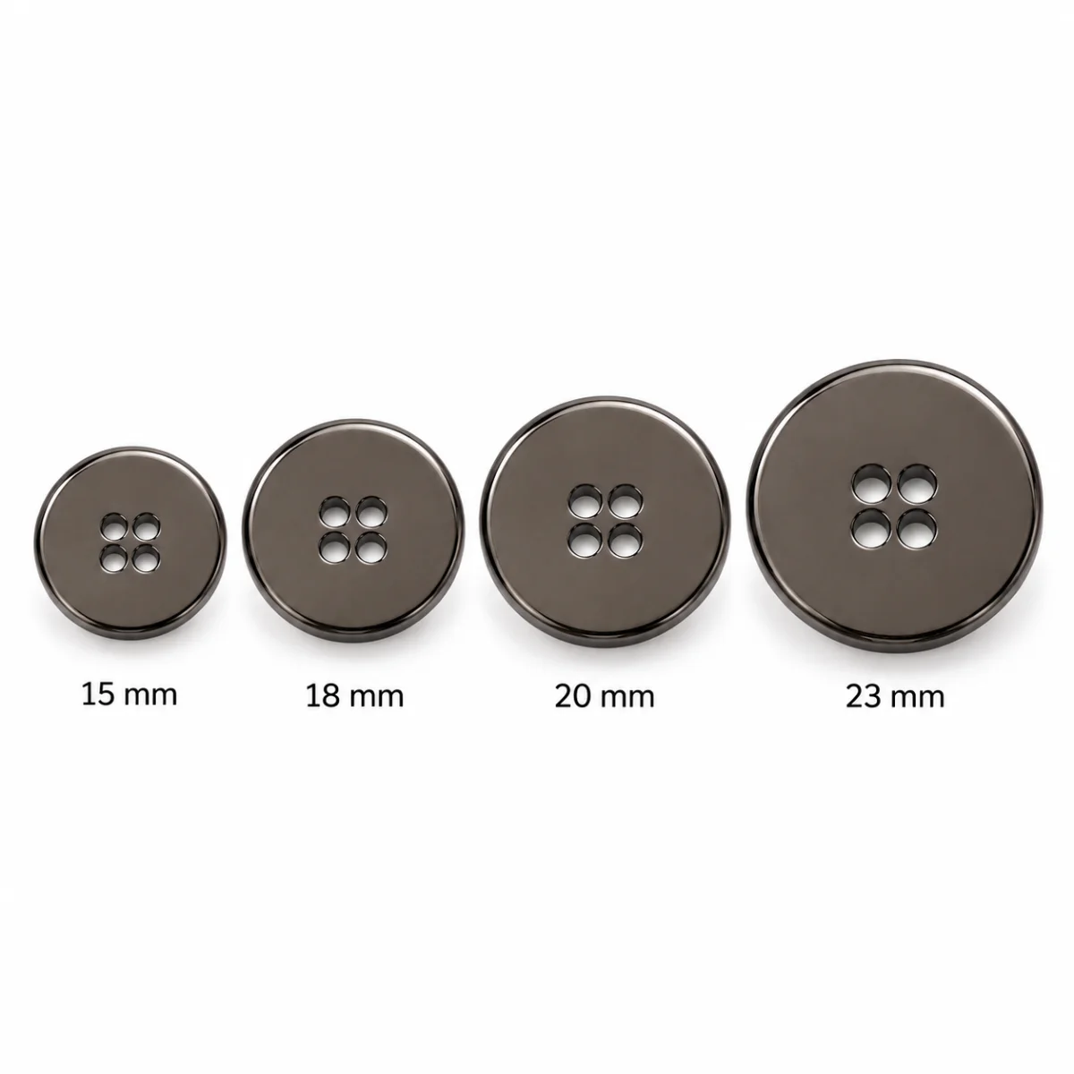 Four-Hole Metal Sewing Buttons — 10-Piece Pack | Ignisterra