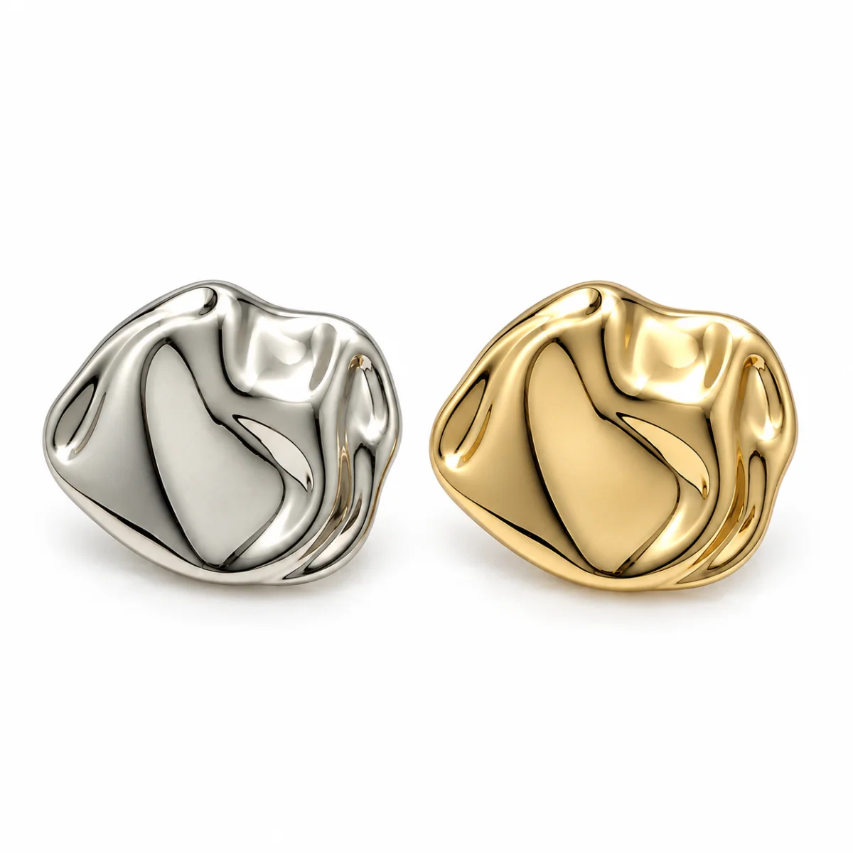 Sculptural Metal Buttons in Gold or Silver — 10-Piece Pack | Ignisterra