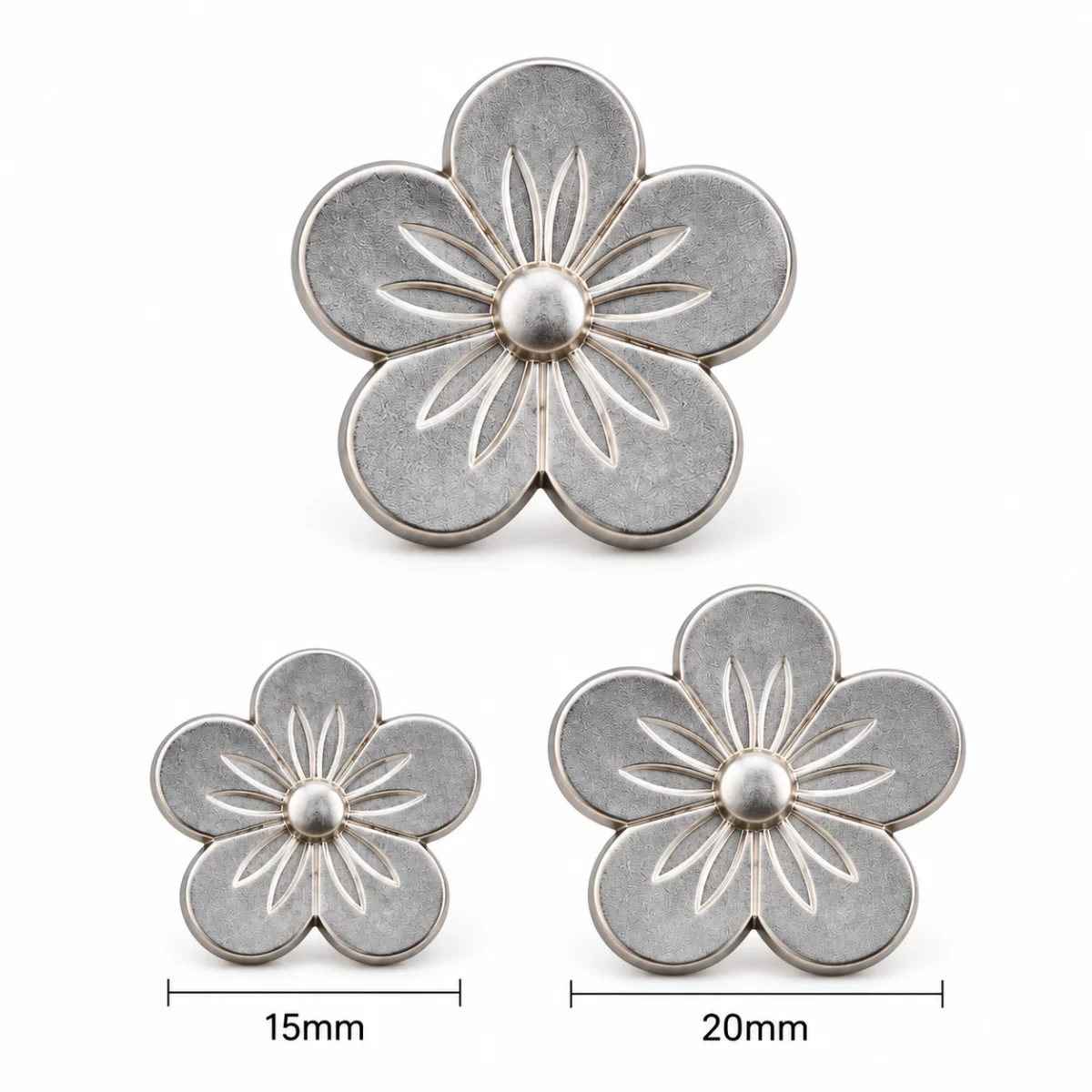 Vintage-Style Floral Metal Buttons — 10-Piece Pack | Ignisterra