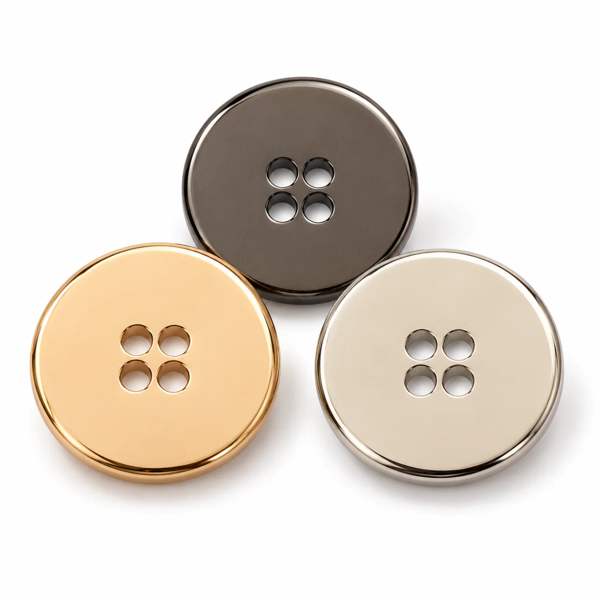 Four-Hole Metal Sewing Buttons — 10-Piece Pack | Ignisterra